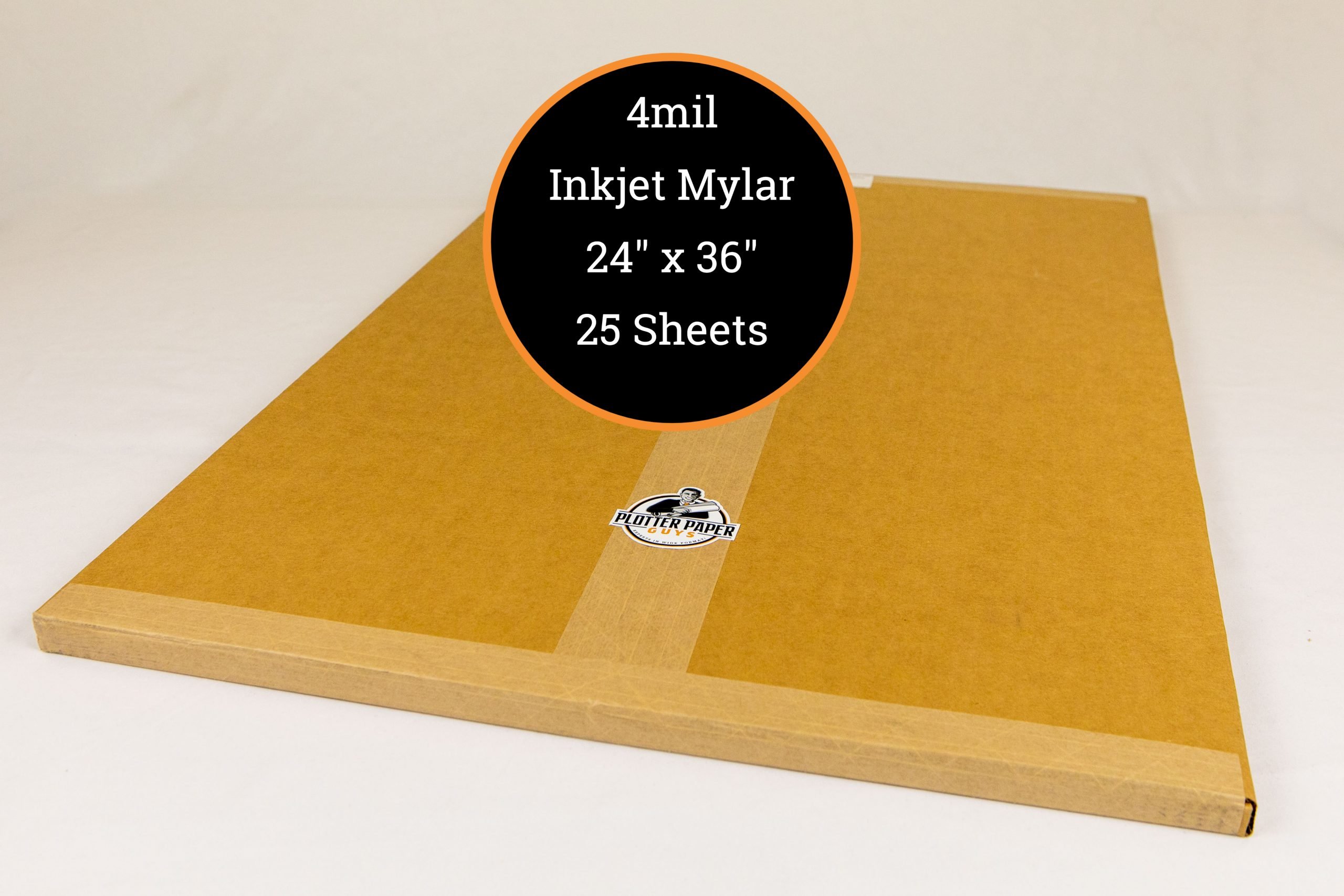 Inkjet mylar film, 4 mil double matte, 24x125', 2 core